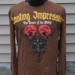 Made Right Genuine Brown Mans Shirt sz L